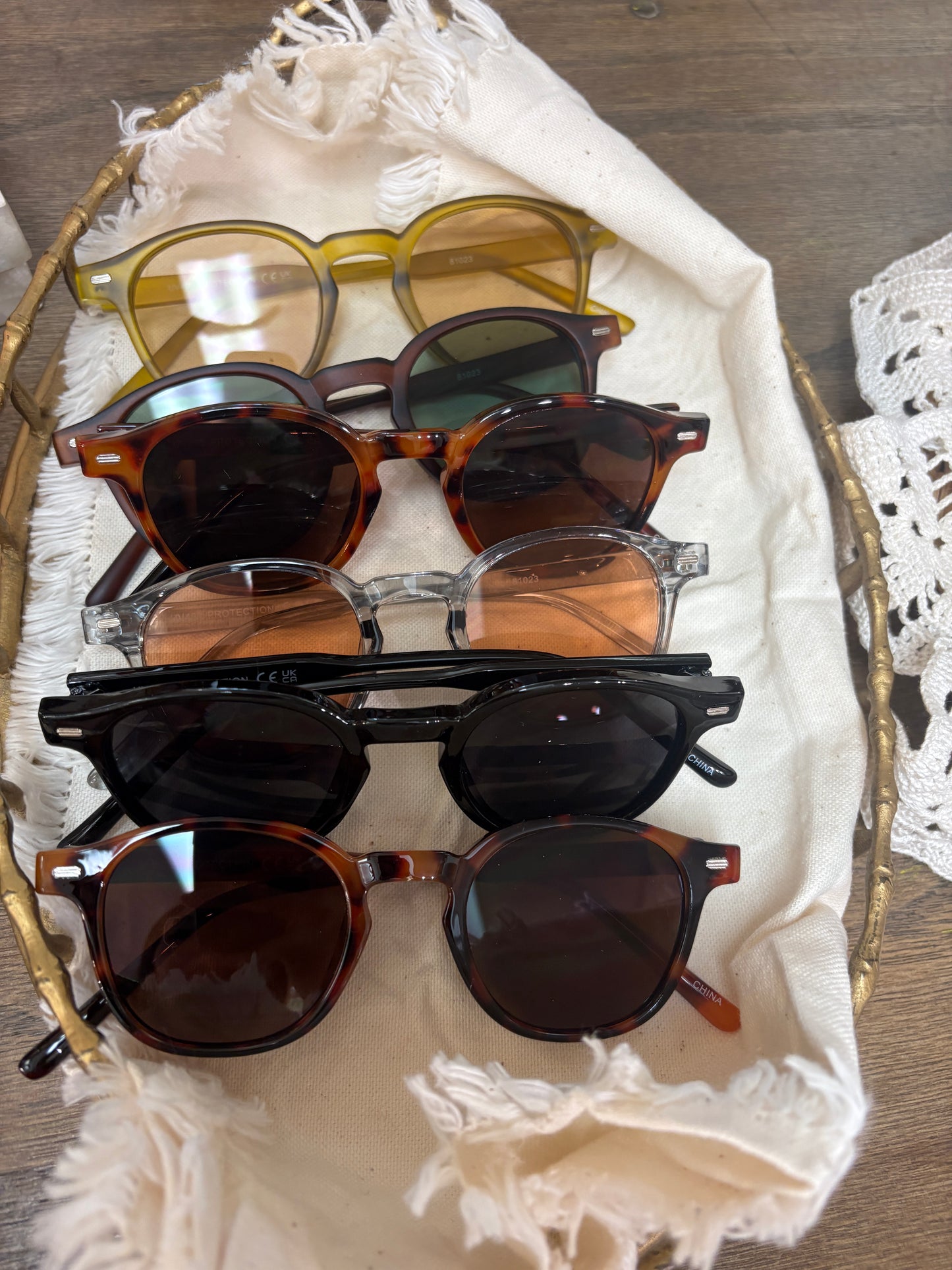 Tortoise Round Tinted Sunglasses
