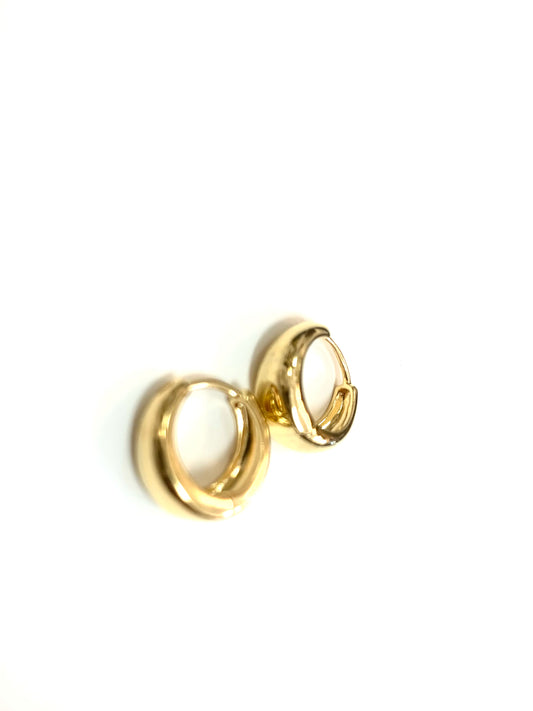 24 K gold Filled Dome Hoops, Bold gold hoop’s  Minimalist