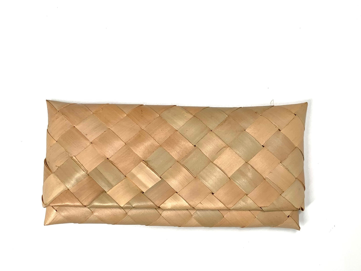 Handmade woven straw wicker boho Envelope Clutch mini