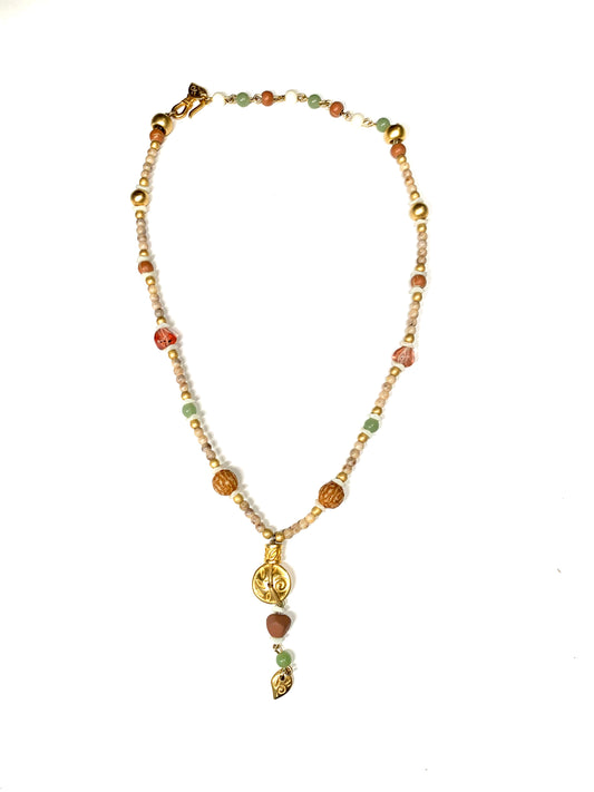 Vintage Color Beads Chain Necklace