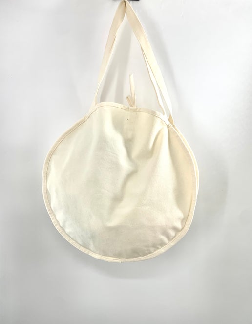 Boho happiness round tote bag