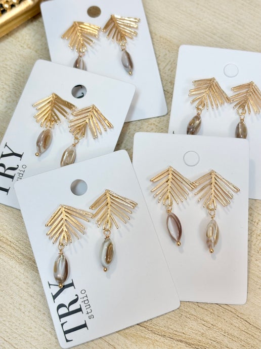 Handmade Golden Leaf earrings