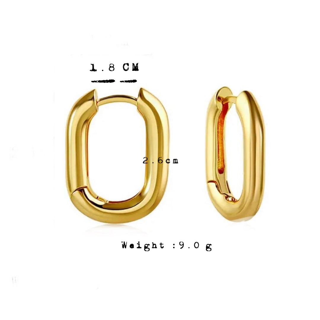 24 K Gold Filled U shaped Huggies hoop earrings